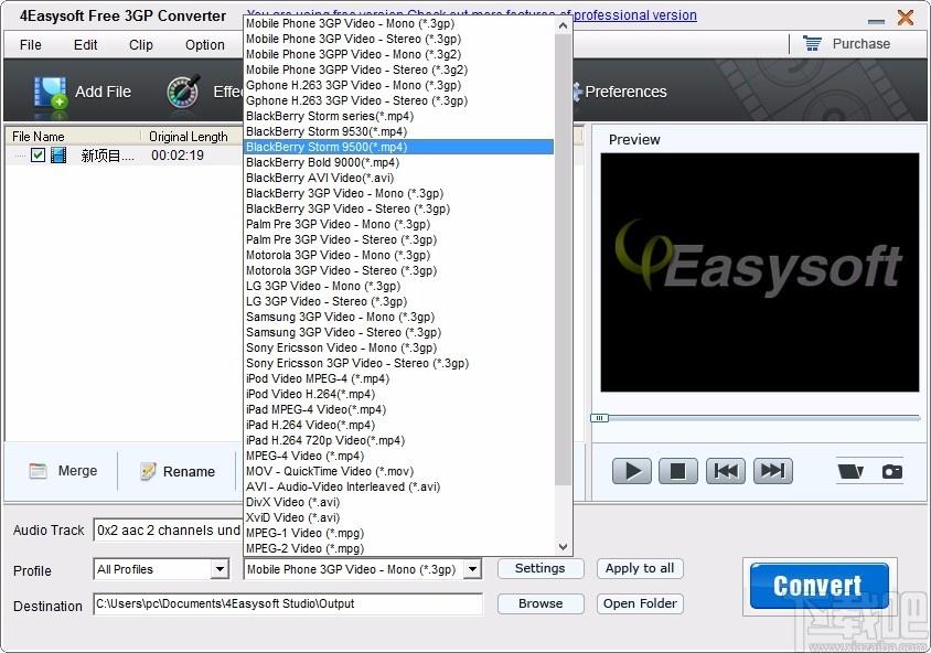 4Easysoft Free 3GP Converter下载,3GP视频格式转换器